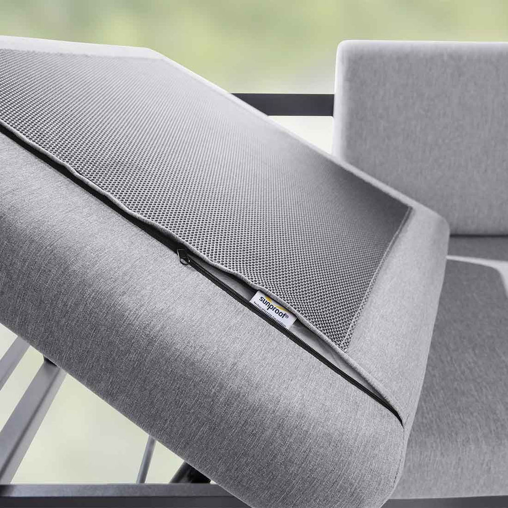 Spisesofa ute Adelaide aluminium Sunproof 213 cm detalj tekstil