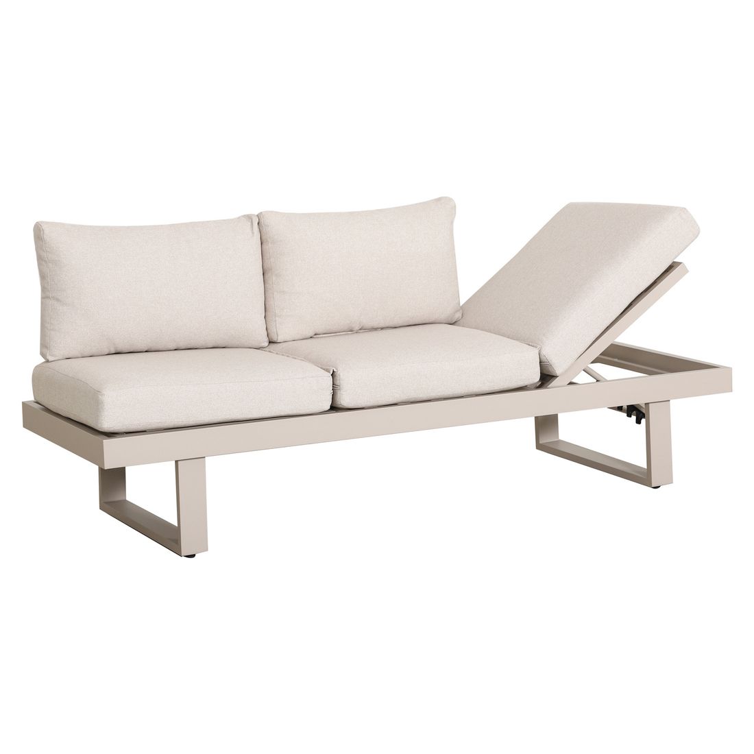 Spisesofa ute Atlanta aluminium 210x73 cm - OUTLIV nærbilde av justerbar ryggstøtte