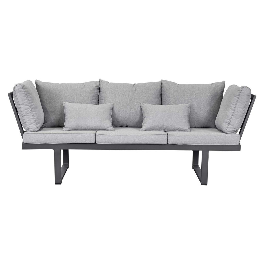 Nærbilde av aluminium ramme på Spisesofa ute Broome aluminium/polyester 214 cm