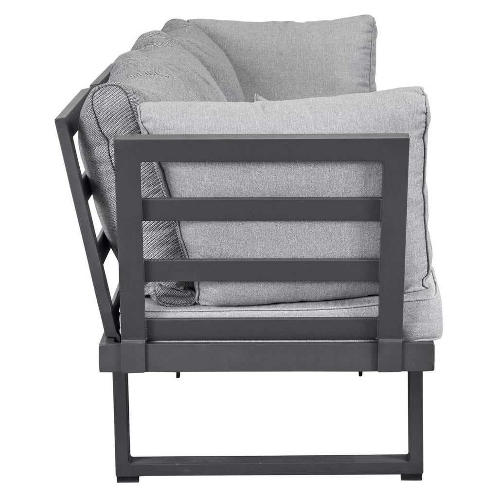 Sideprofil av Spisesofa ute Broome aluminium/polyester 214 cm