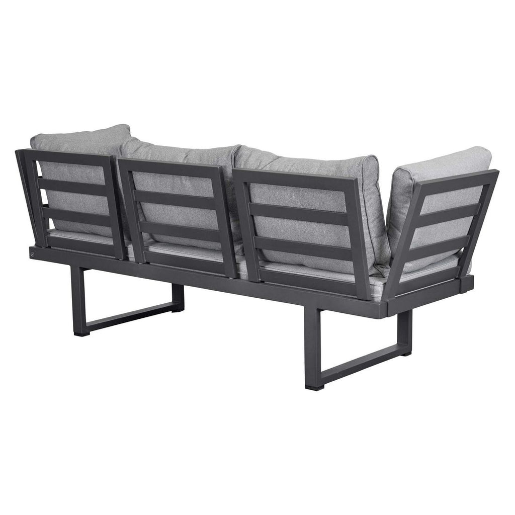 Baksiden av Spisesofa ute Broome aluminium/polyester 214 cm