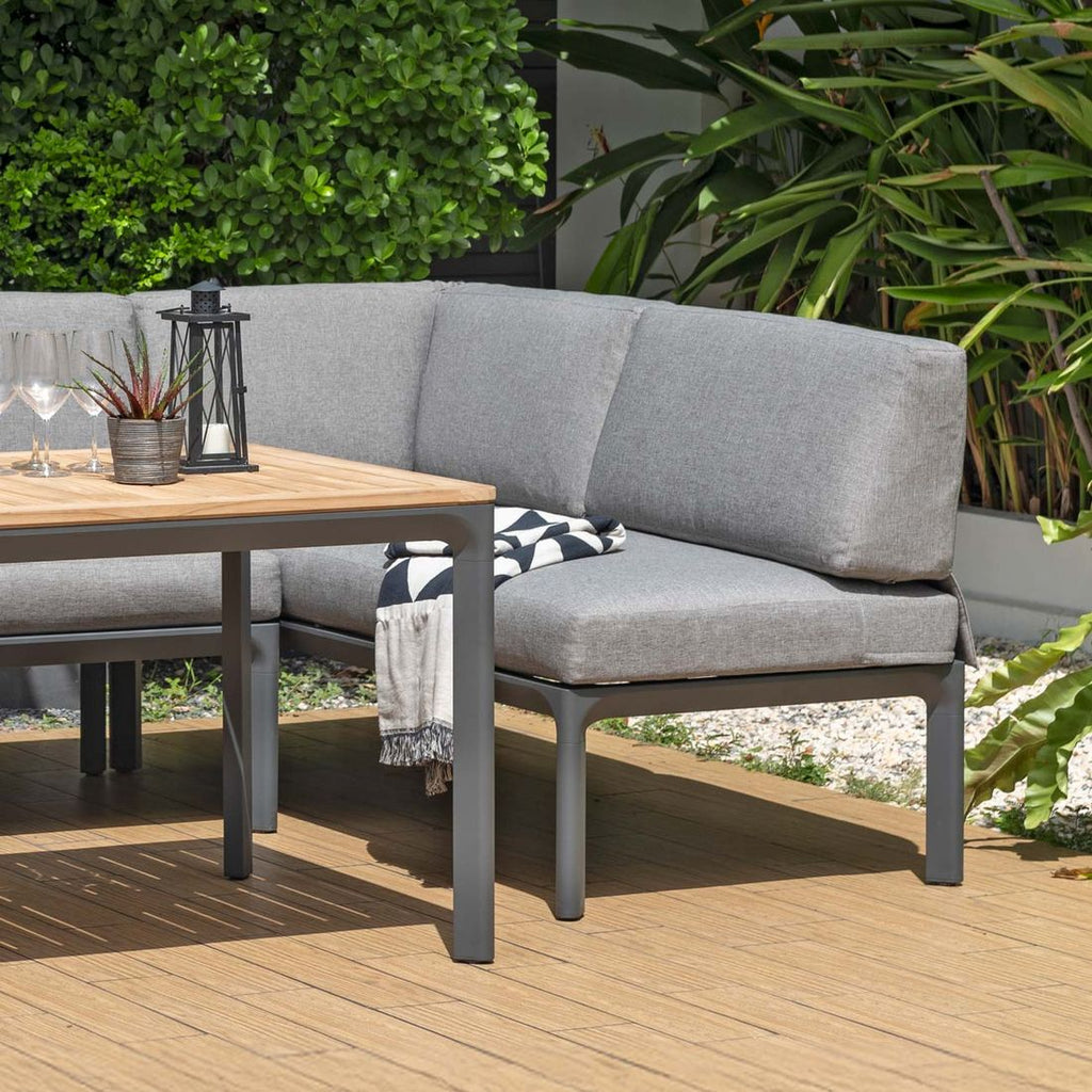 Spisesofa ute Dalgas aluminium olefin 180 cm bakside