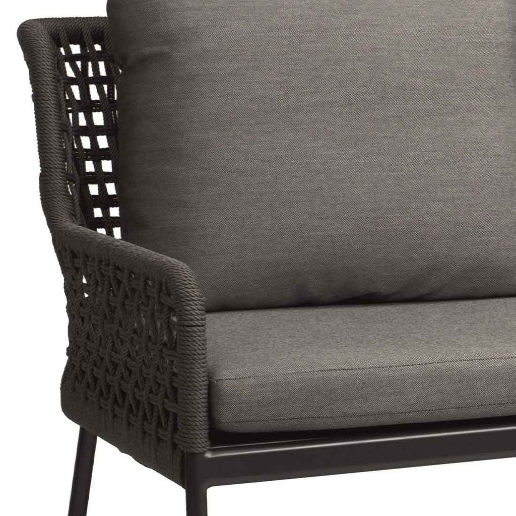 Montert Spisesofa ute Greta aluminium tau 195 cm - Stern på terrasse