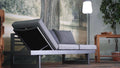 Spisesofa ute Holly aluminium/polyester 216x80 cm forfra
