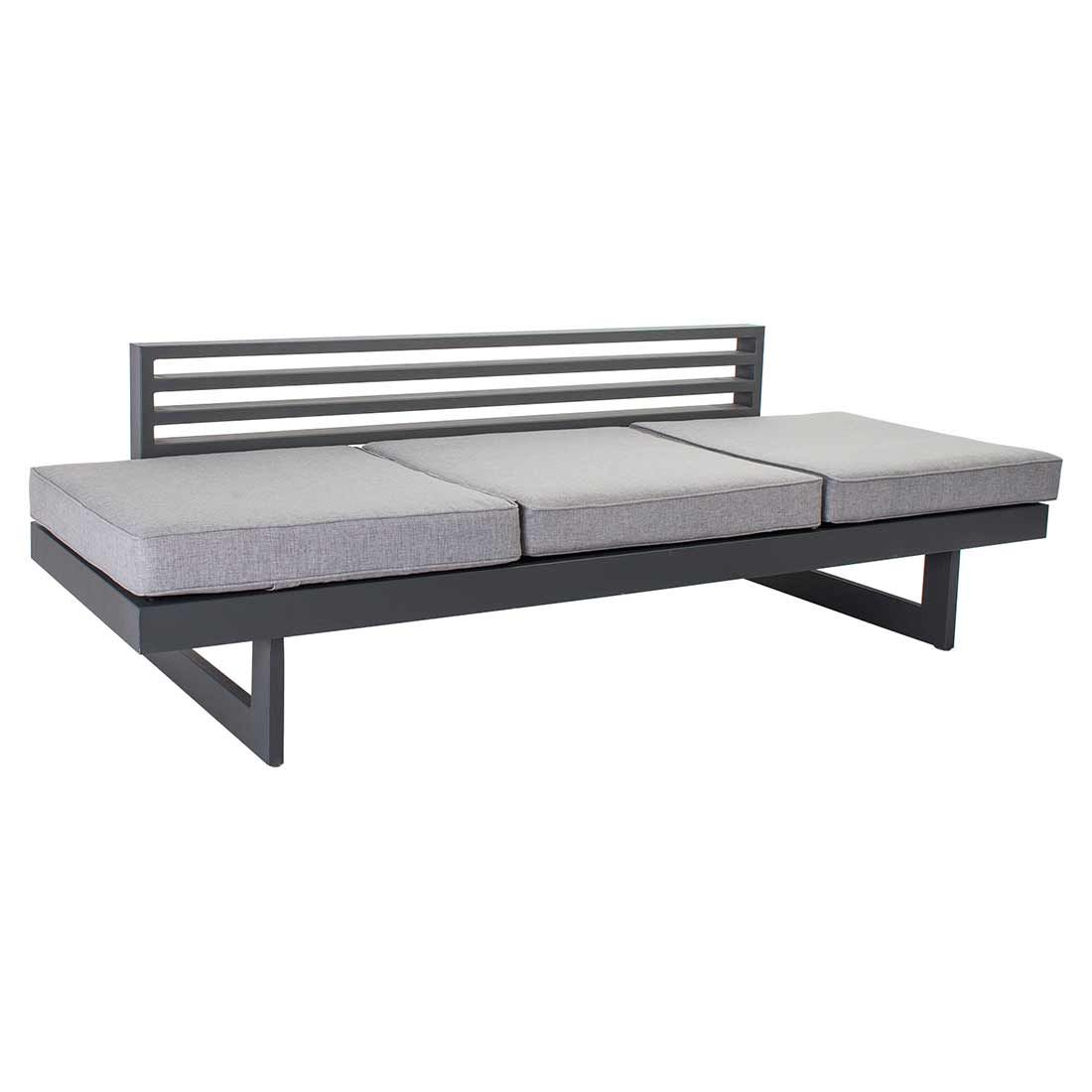 Spisesofa ute Holly aluminium/polyester 216x80 cm bakside