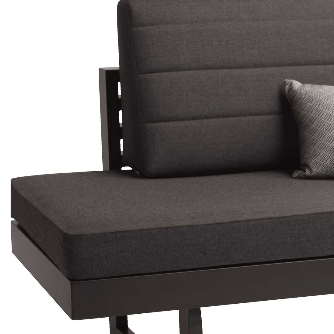 Spisesofa ute New Holly regulerbar aluminium/utestoff 216 cm detalj av stoff