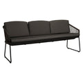 Spisesofa ute Odea aluminium tau 197 cm svart sett forfra