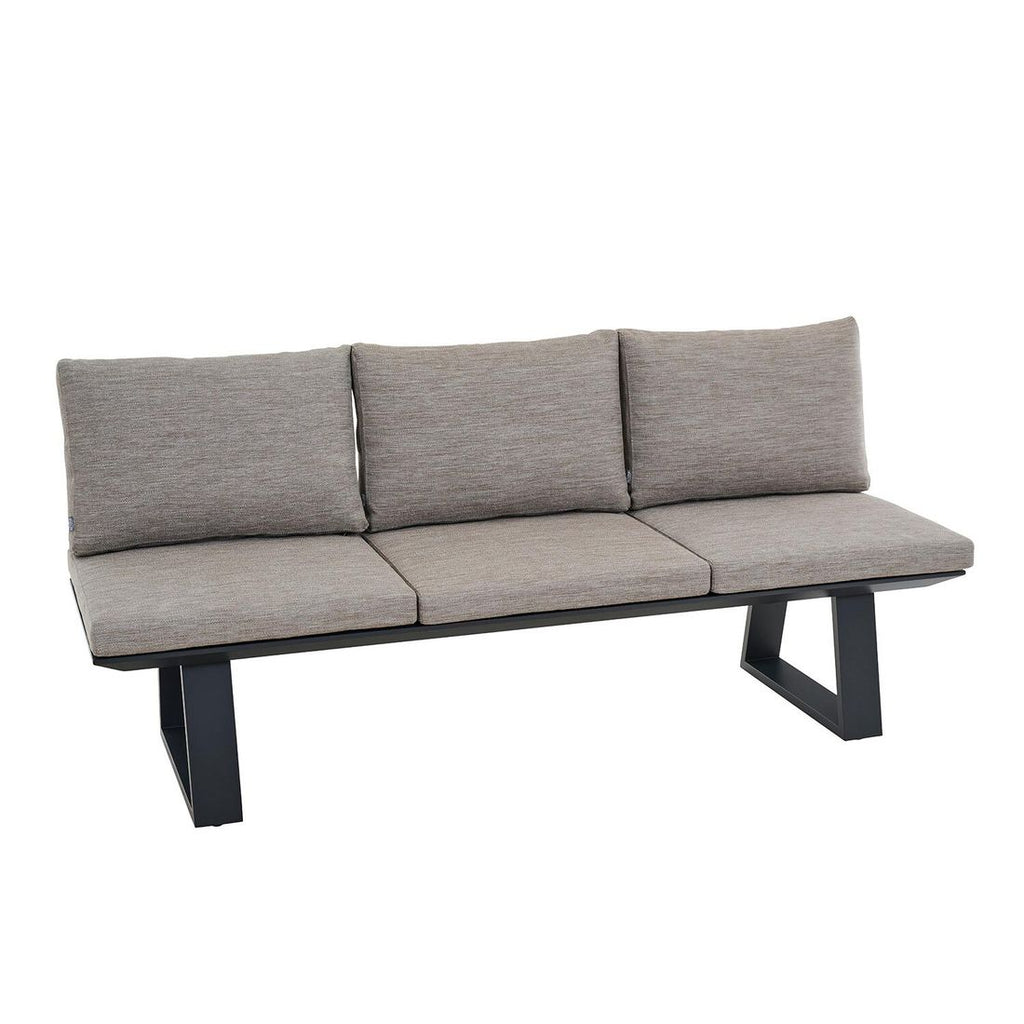 Spisesofa ute Repton aluminium/Texfabric 195 cm bakside