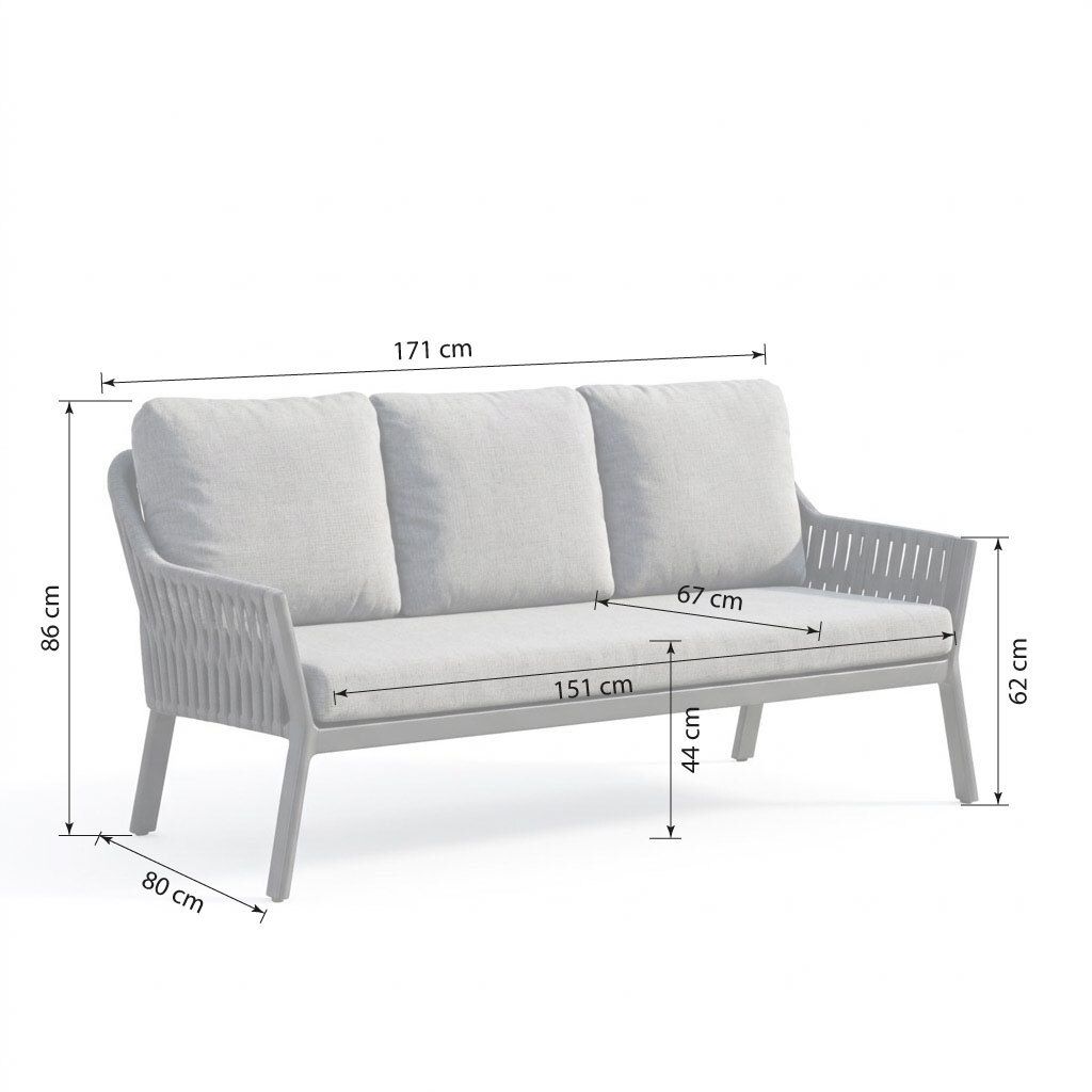 Detaljbilde av Spisesofa ute Sofano aluminium tau olefin 171 cm