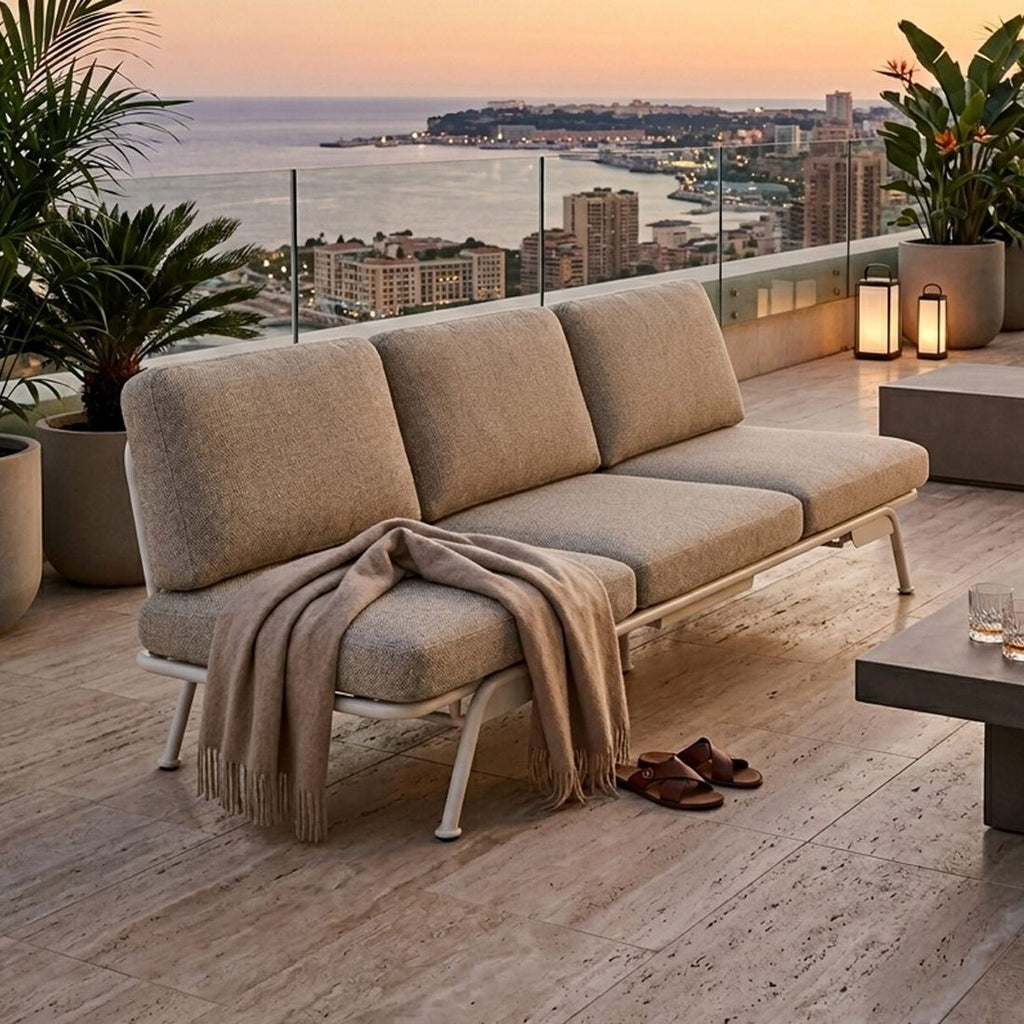 Spisesofa ute Somerset aluminium olefin 199 cm bakside