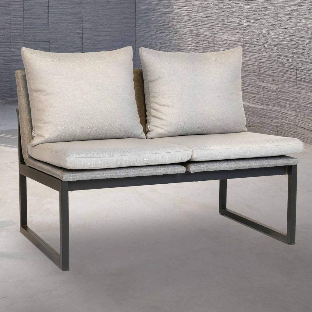 Spisesofa ute Tammo aluminium/textilen 110 cm bakside
