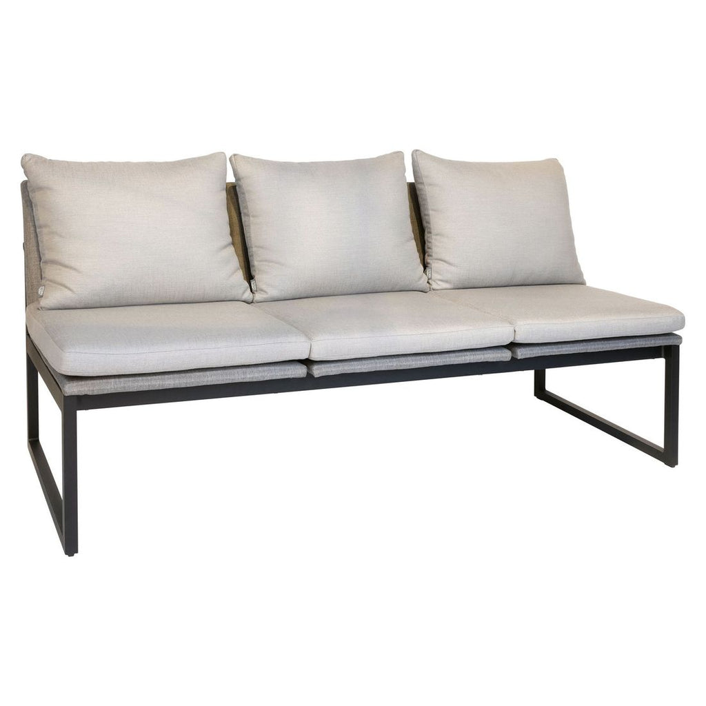 Spisesofa ute Tammo aluminium/textilen 180 cm forfra