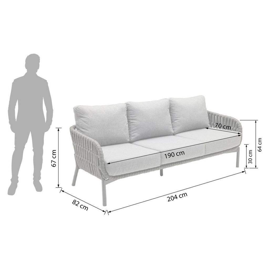 Detalj av Rope materiale på Spisesofa ute Terano low dining