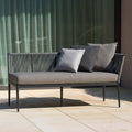 Spisesofa ute Topaz aluminium tau olefin forfra