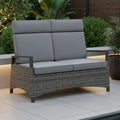 Spisesofa ute Vivera flettverk med puter 140 cm forfra