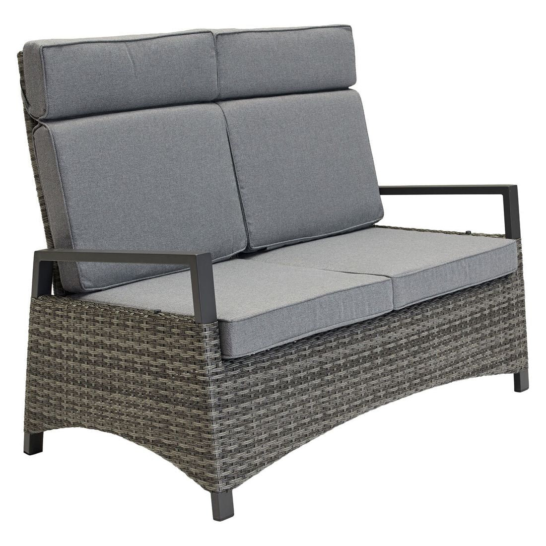 Spisesofa ute Vivera flettverk med puter 140 cm bakside