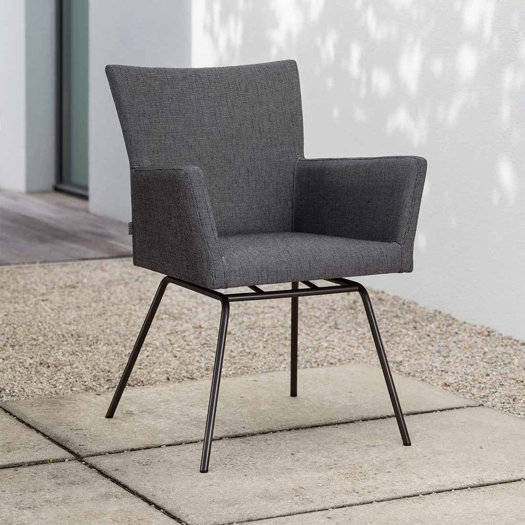 Detalj av Spisestol ute Artus VIP rustfritt stål/Sunbrella 63x63 cm stoff