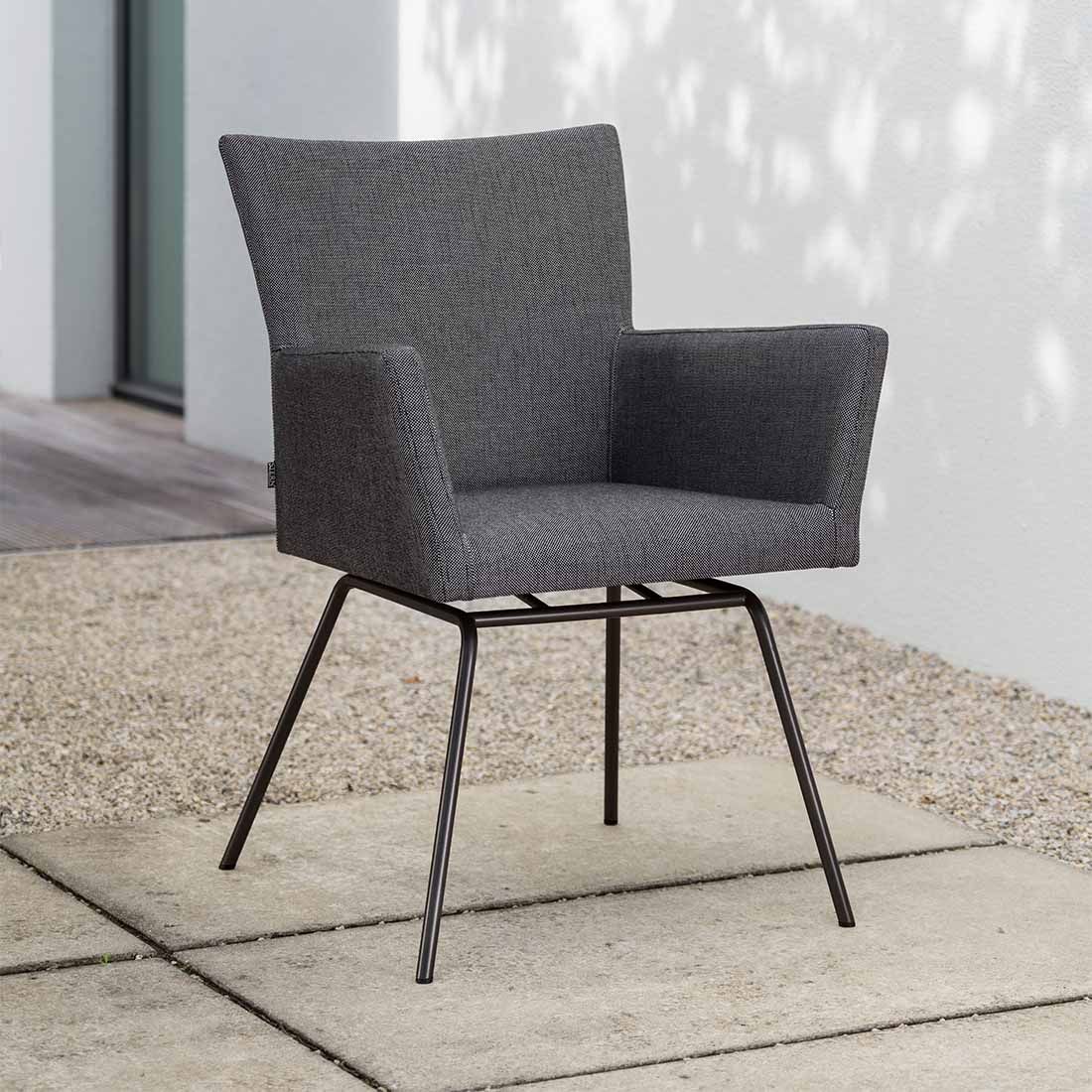 Detalj av Spisestol ute Artus VIP rustfritt stål/Sunbrella 63x63 cm stoff