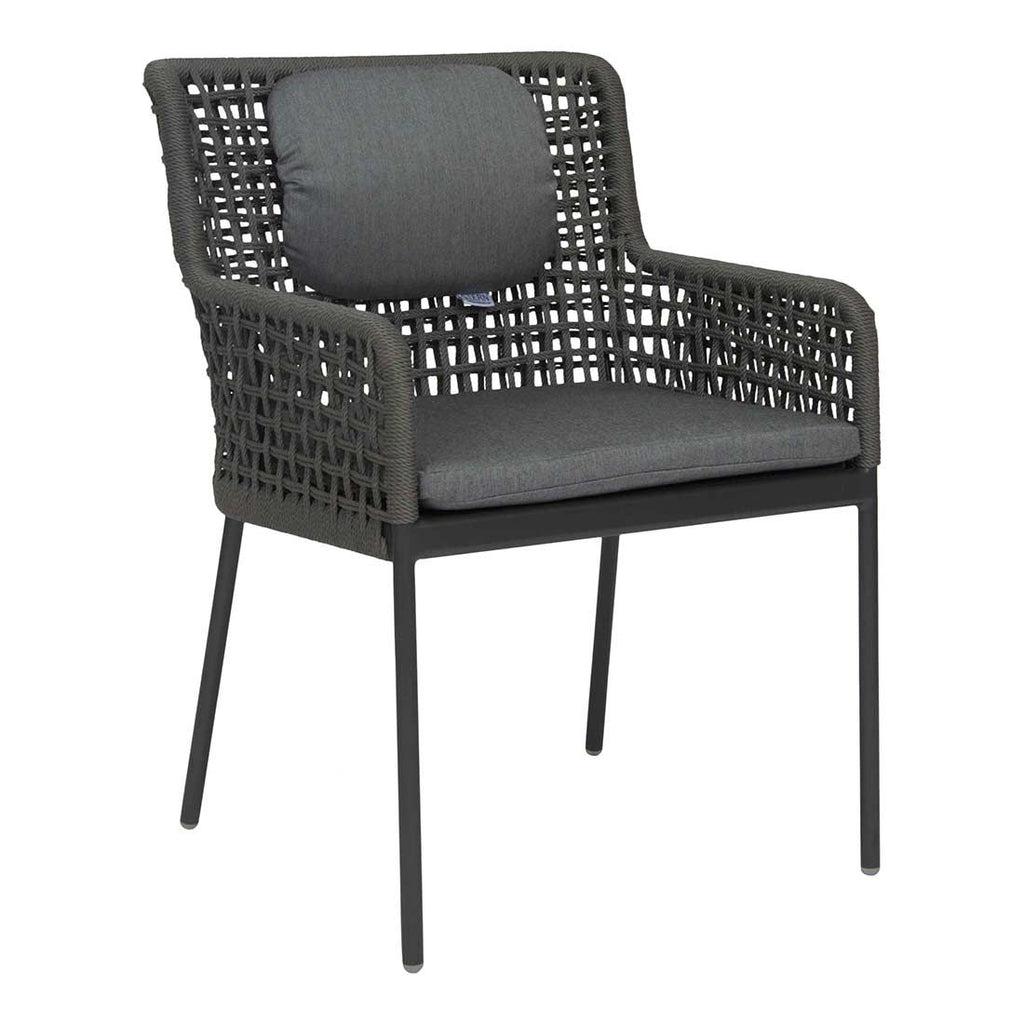 Spisestol ute Greta aluminium tau 62x62 cm sett forfra