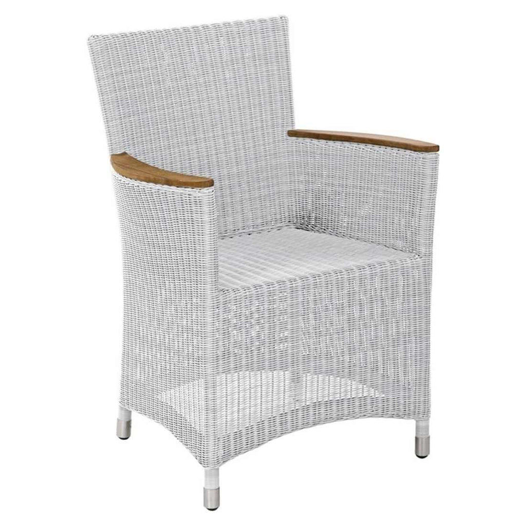 Spisestol ute Loomus polyrotting med teak-armlener Zebra forfra