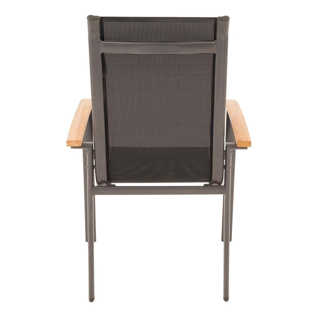 Stabelstol med armlener Alpha aluminium/textilen - OUTLIV bakside