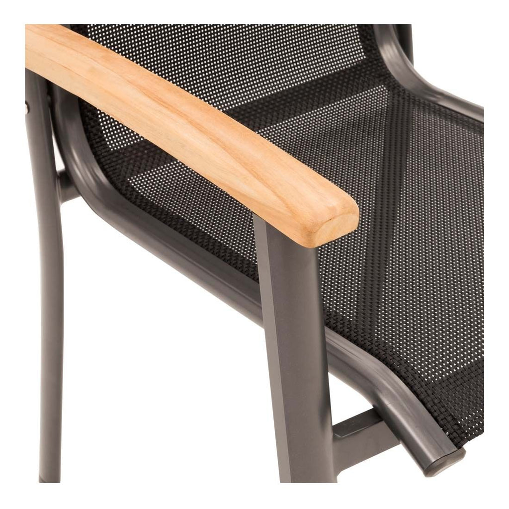 Stabelstol med armlener Alpha aluminium/textilen - OUTLIV stablet