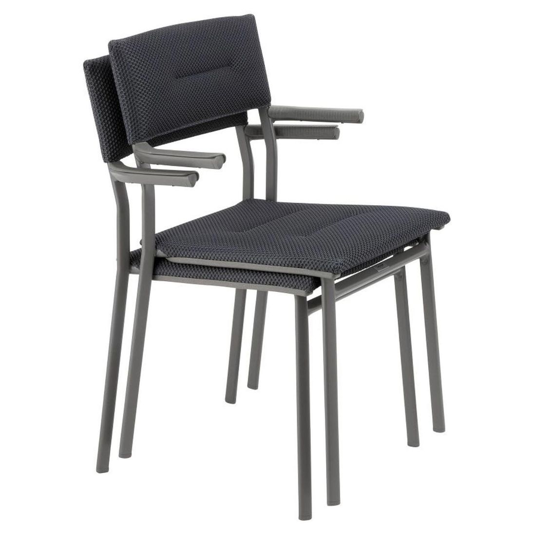 Stabelstol med armlener Oron aluminium/BeComfort 58x49 cm - Lafuma