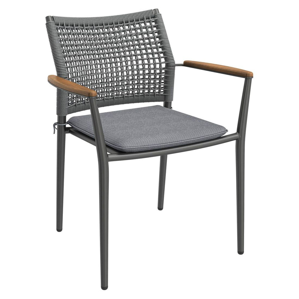 Stabelstol Aruba aluminium med sittepute forfra
