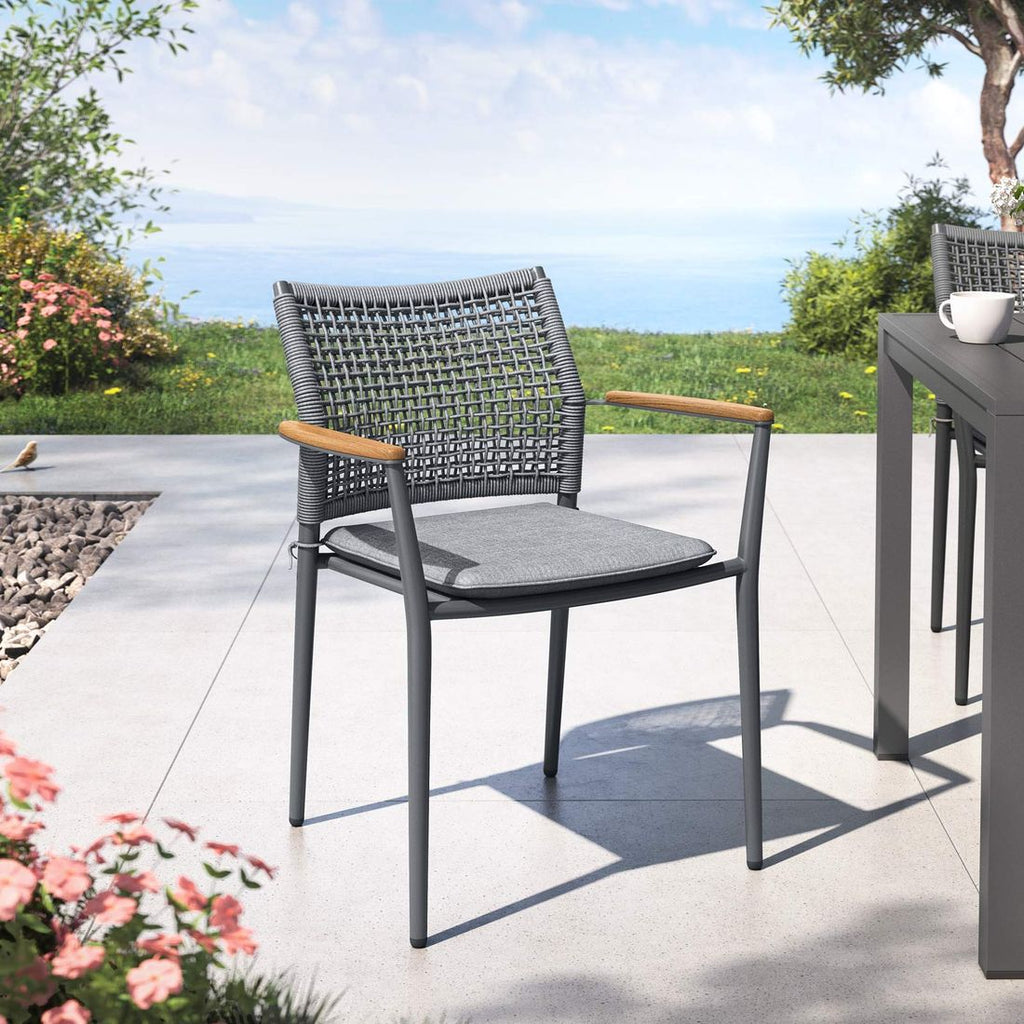 Stabelstol Aruba aluminium med sittepute bakside