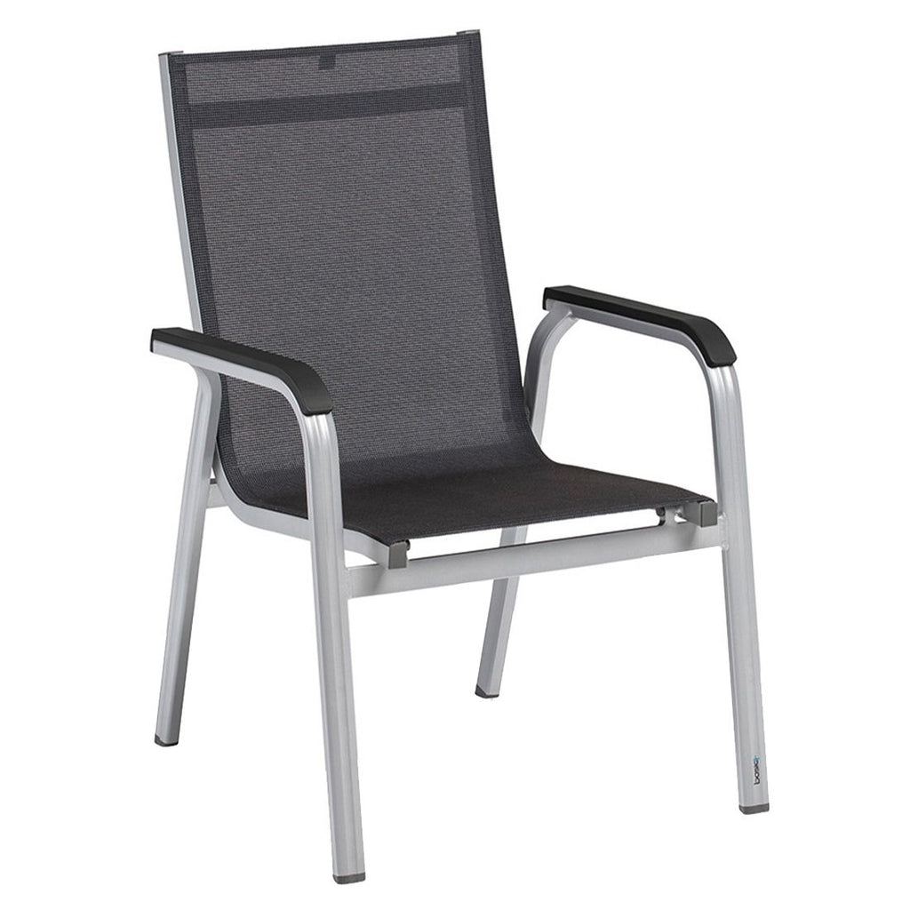 Detalj av Stabelstol med armlener Basic+ Premium aluminium/textilen - Kettler tekstil