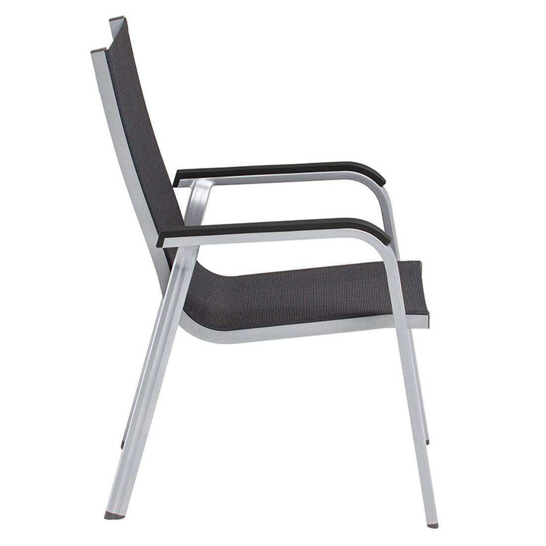 Stabelstol med armlener Basic+ Premium aluminium/textilen - Kettler stablet