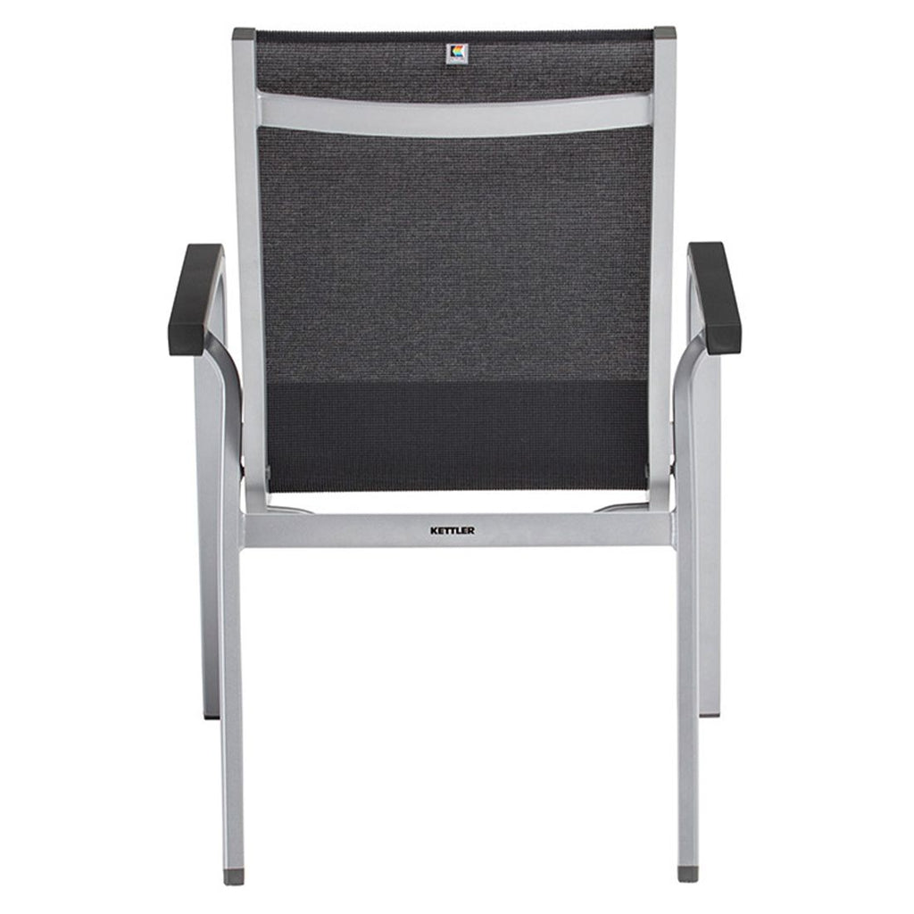 Sideprofil av Stabelstol med armlener Basic+ Premium aluminium/textilen - Kettler
