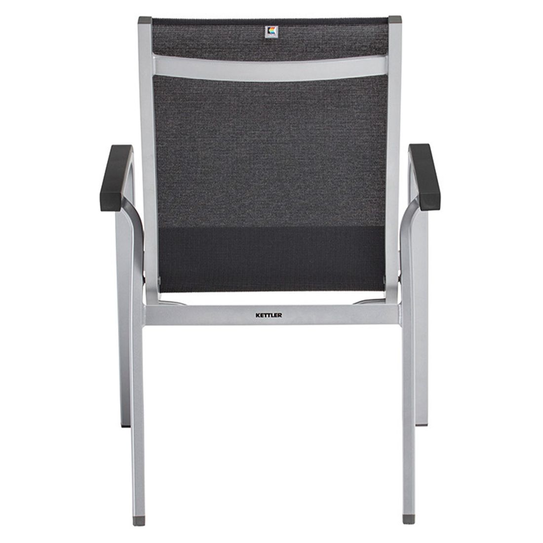 Sideprofil av Stabelstol med armlener Basic+ Premium aluminium/textilen - Kettler