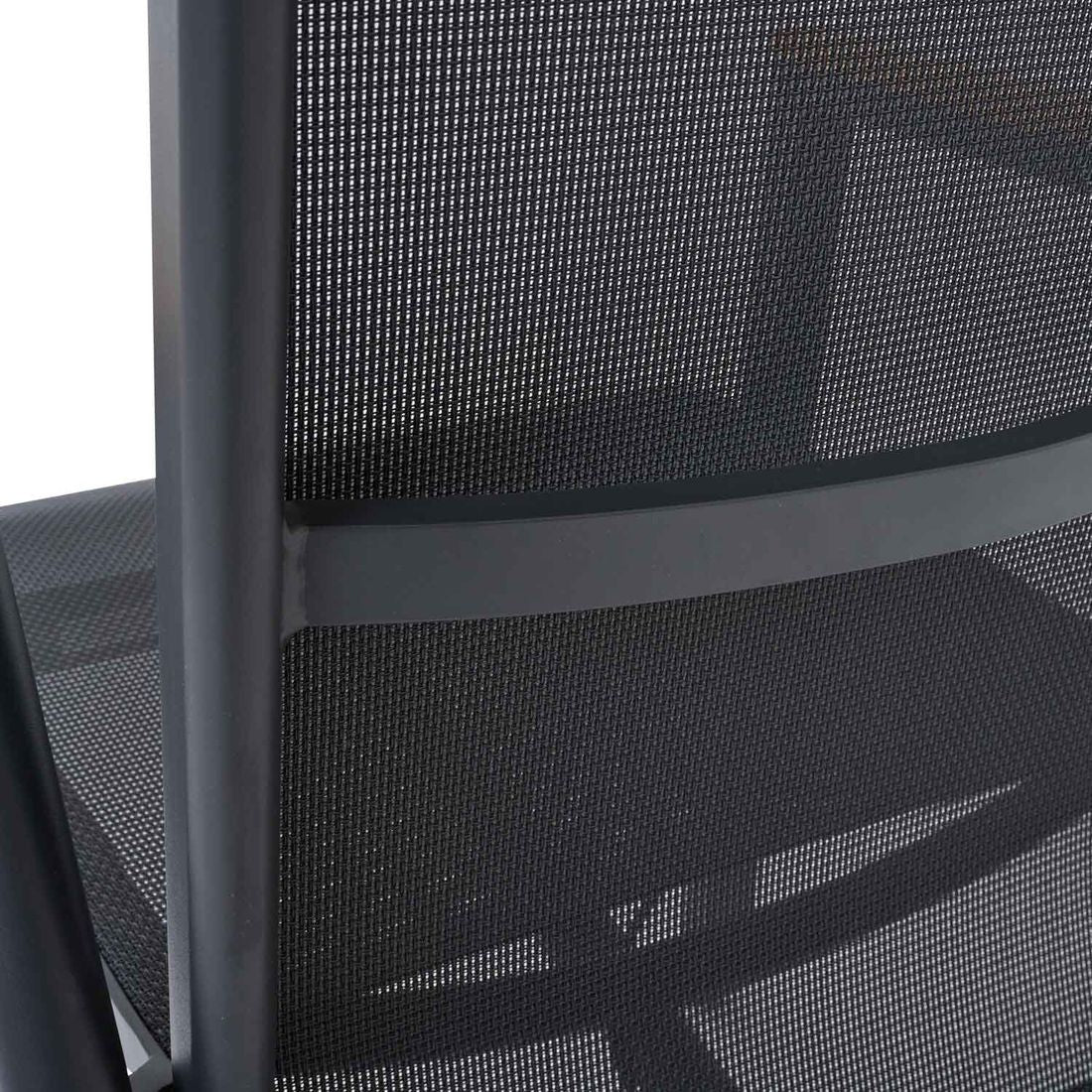 Stabelstol Bologna aluminium/textilen i matt antrasittfarge