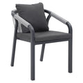 Stabelstol Bordeaux aluminium med sitte- og ryggpute forfra