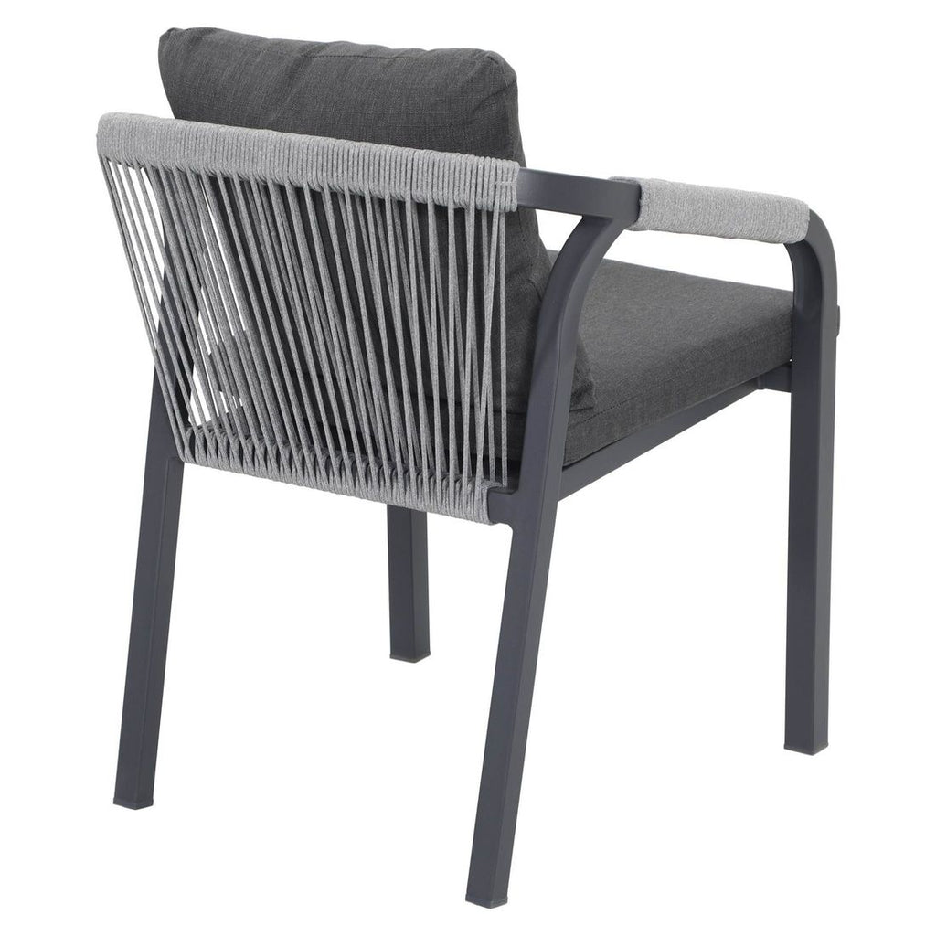 Stabelstol Bordeaux aluminium med sitte- og ryggpute stablet