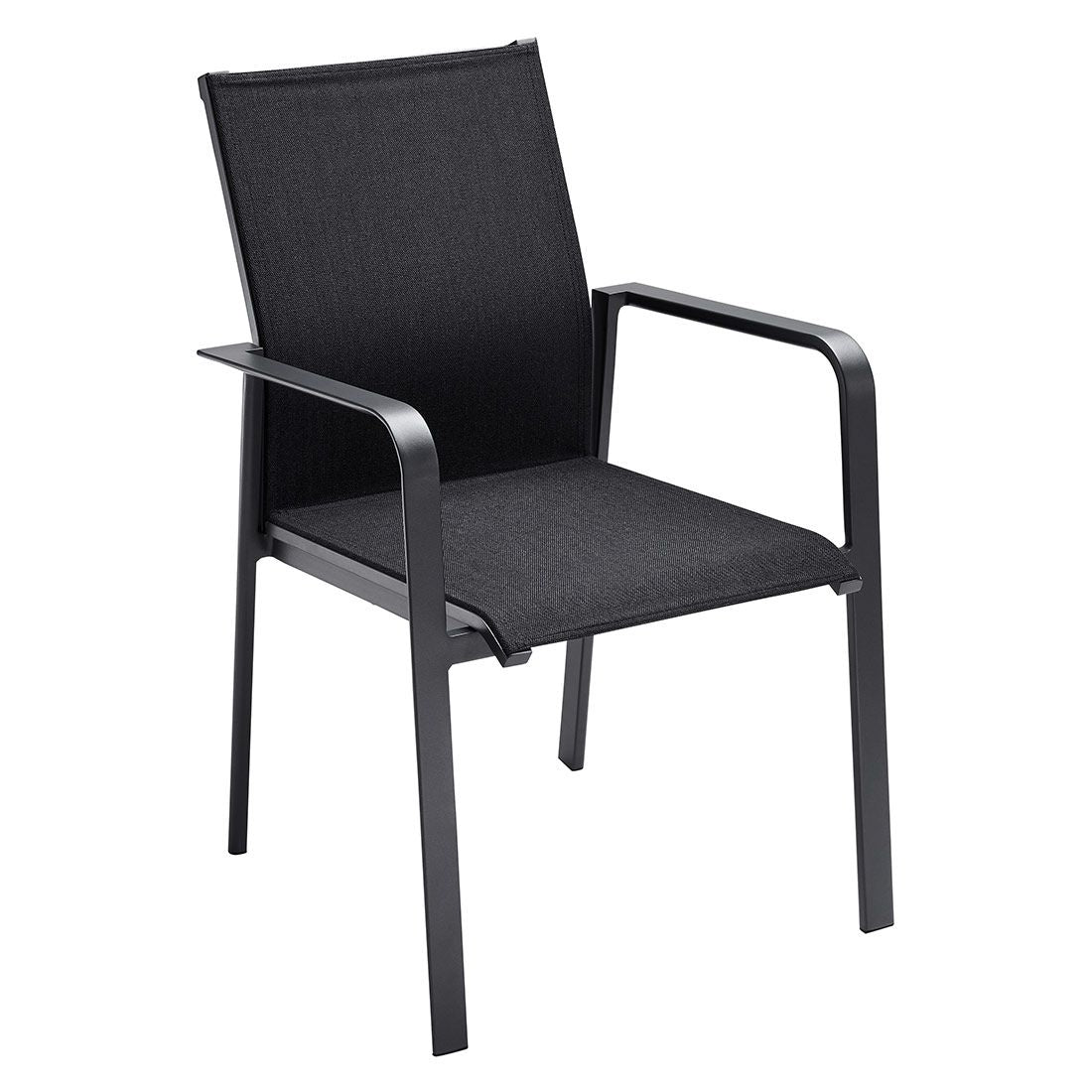Stabelstol ute Breeze aluminium/textilen 58x65 cm sett forfra