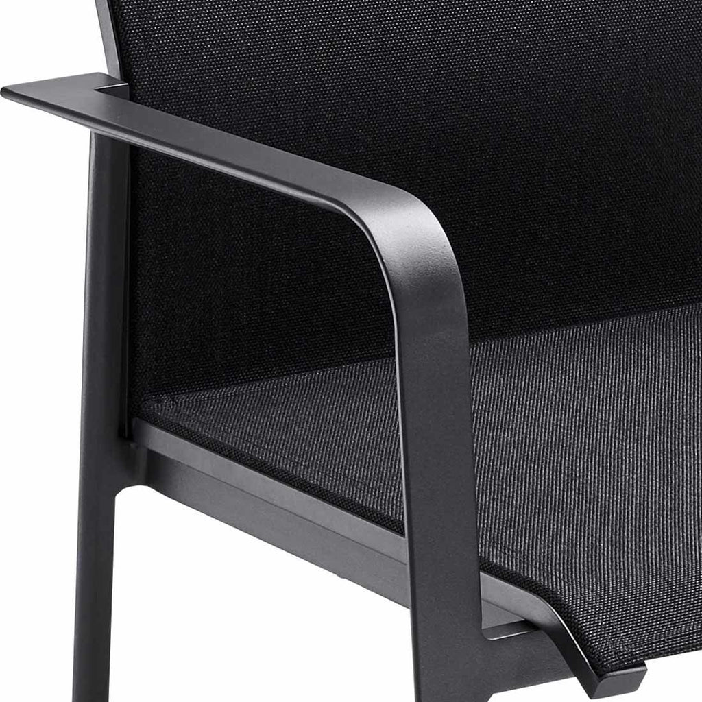 Stabelstol ute Breeze aluminium/textilen 58x65 cm sideprofil