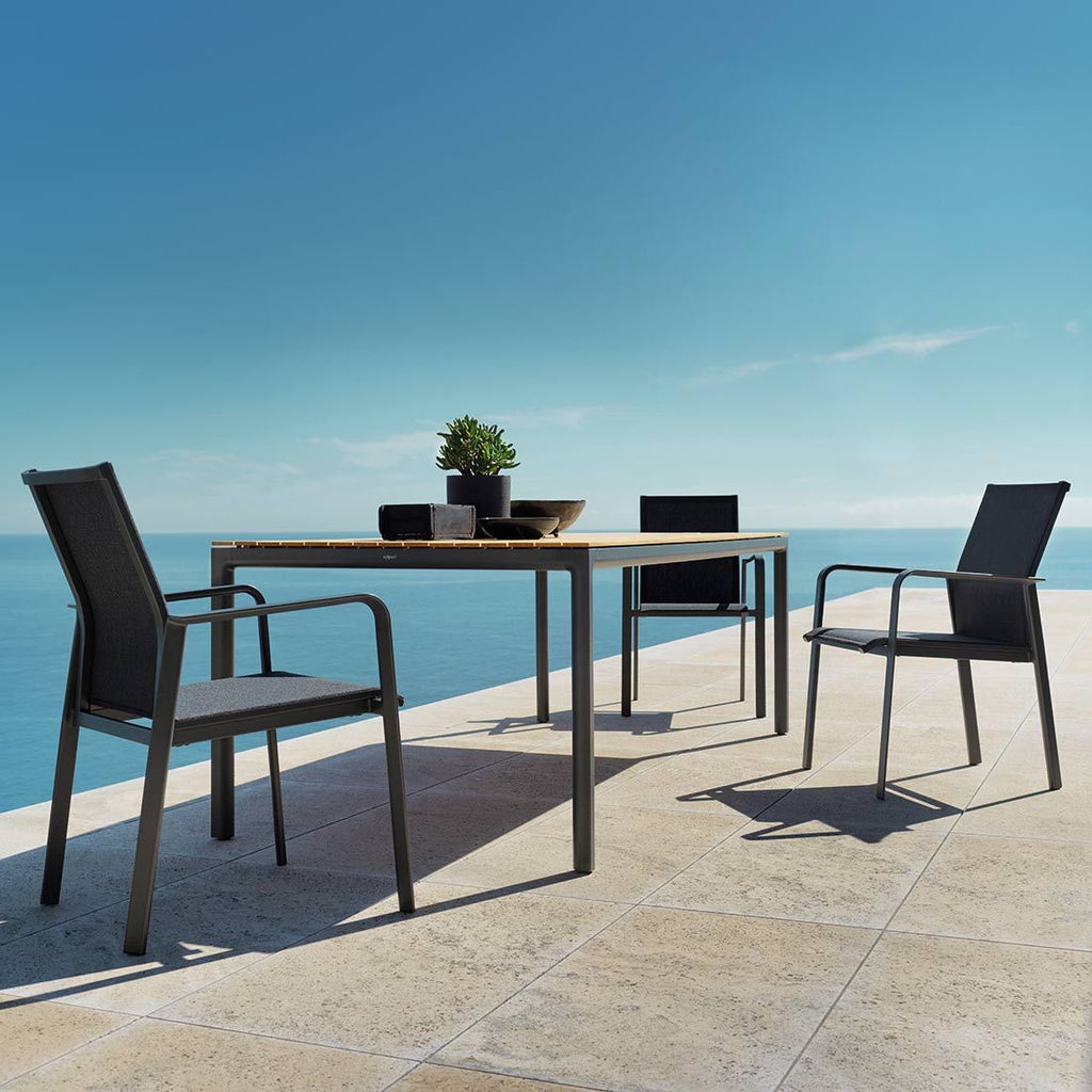 Stabelstol ute Breeze aluminium/textilen 58x65 cm stablet flere sammen