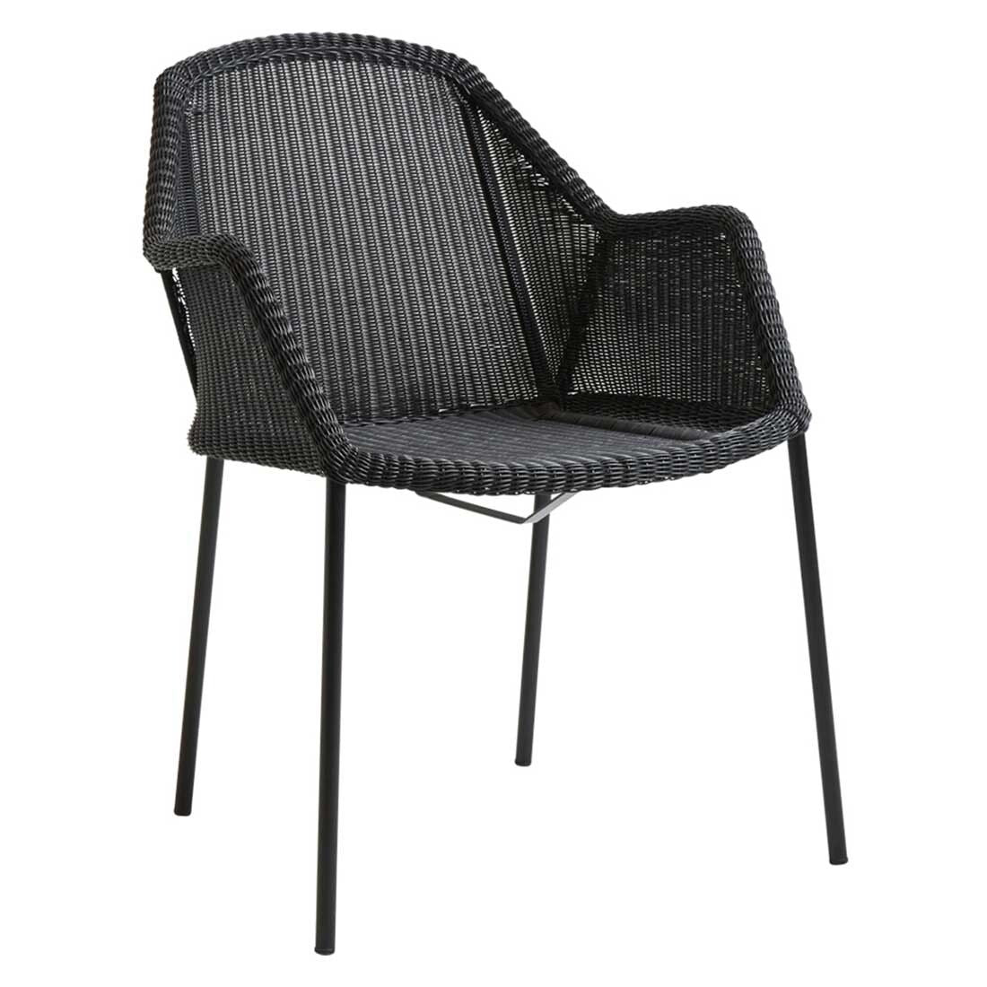 Stabelstol ute Breeze stål/polyrotting svart bakside