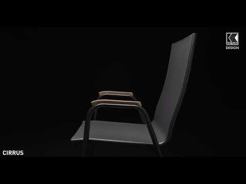 Stabelstol ute Cirrus aluminium/textilen antrasitt forfra