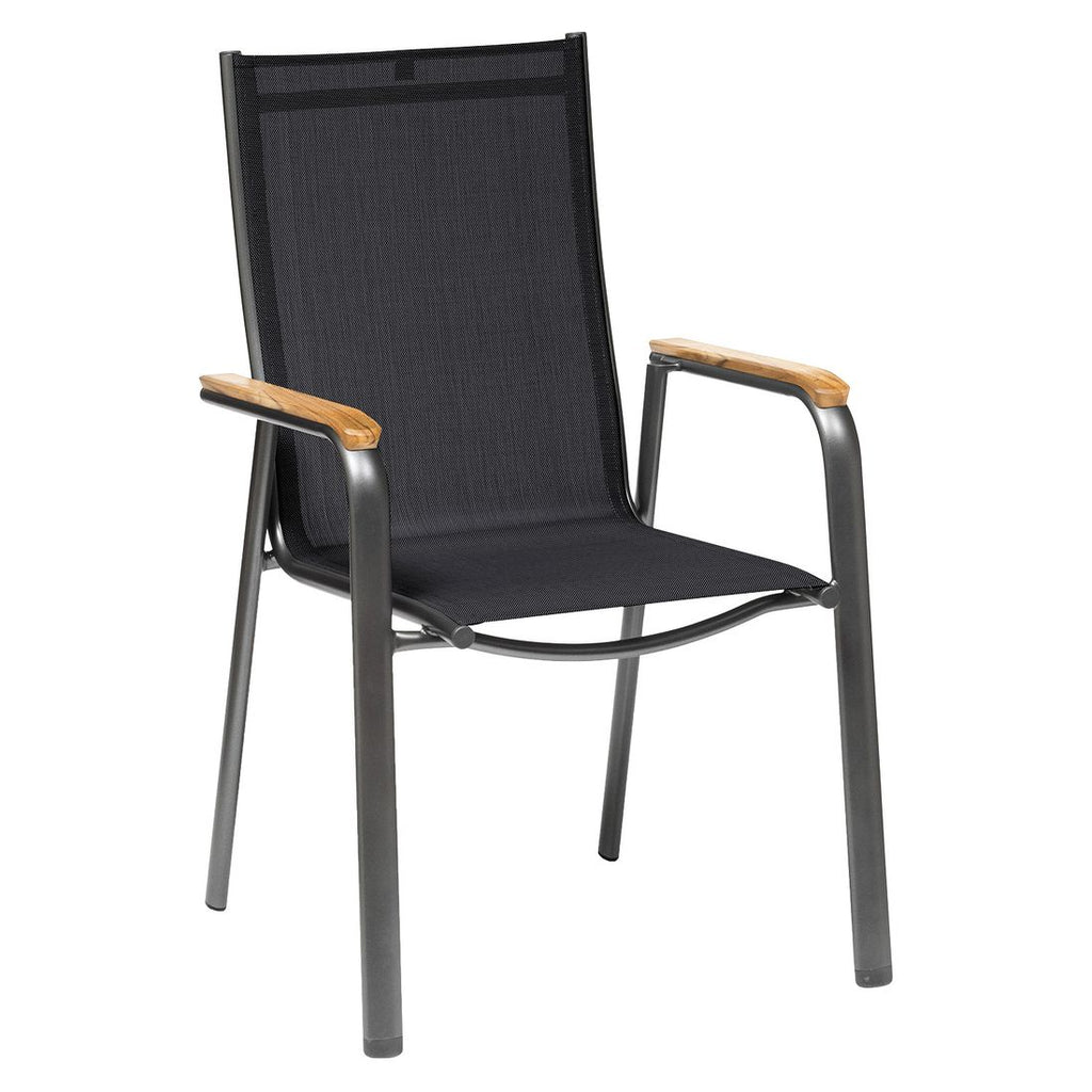 Stabelstol ute Cirrus aluminium/textilen antrasitt bakside