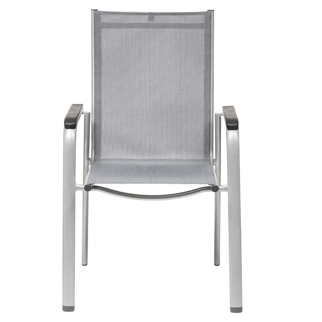 Detalj av Stabelstol ute Cirrus Silver-Line aluminium/textilen materiale