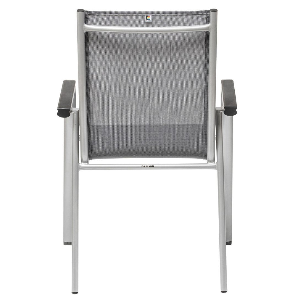 Nærbilde av stabelbar funksjon Stabelstol ute Cirrus Silver-Line aluminium/textilen