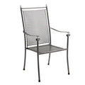 Stabelstol Excelsior høyrygg stål 59 cm Royal Garden forfra