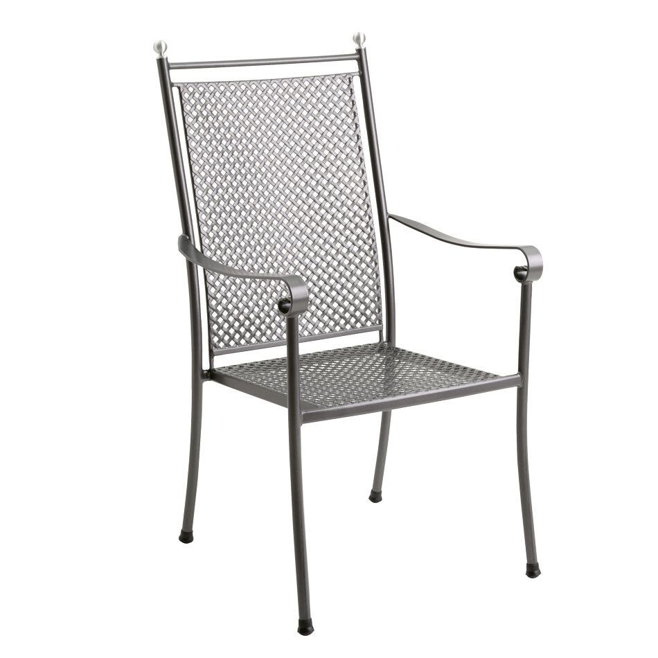 Stabelstol Excelsior høyrygg stål 59 cm Royal Garden forfra
