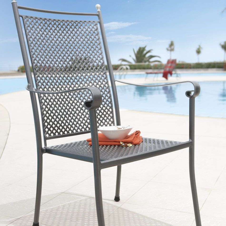 Stabelstol Excelsior høyrygg stål 59 cm Royal Garden bakside