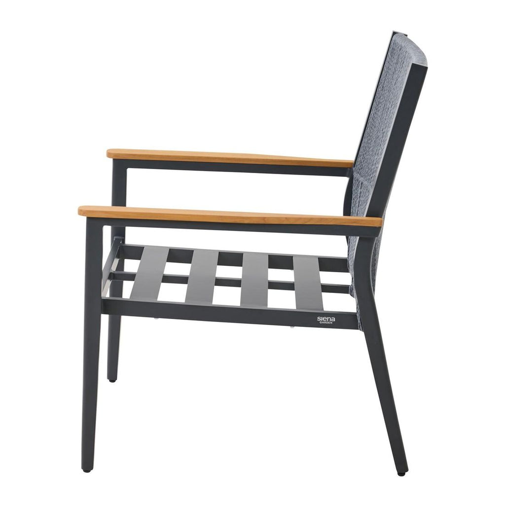 Stabelstol ute Liguria aluminium/flettverk med puter - Siena Garden
