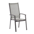 Stabelstol ute Lima høyrygg aluminium/textilen - Sieger forfra