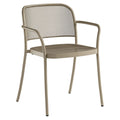 Stabelstol med armlener Café stål taupe 58x57 cm forfra